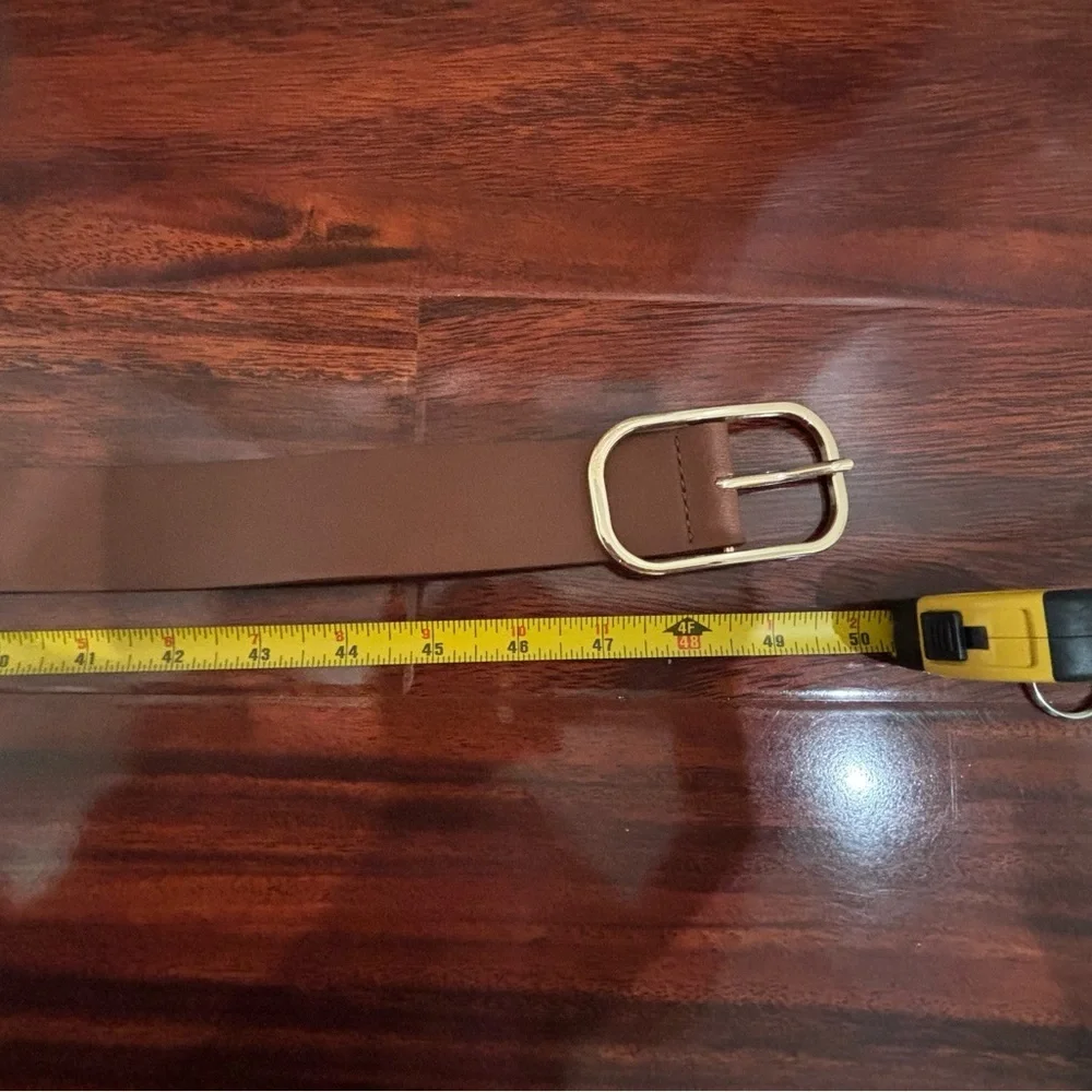 Brown Belt with Gold Oval Buckle Women’s